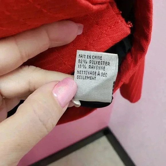 Nygard Collection Jacket Red Button Cropped Style - Picture 3 of 5